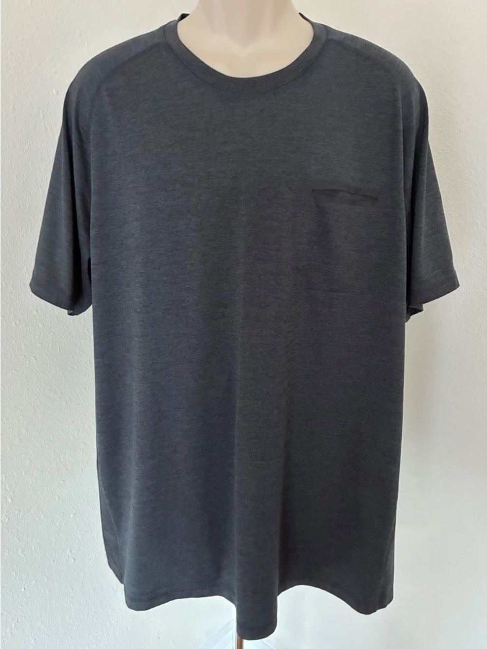 ZELLA Mens Charcoal Gray Crew Neck T-Shirt Top Shirt Short Sleeve Pocket Sx XL